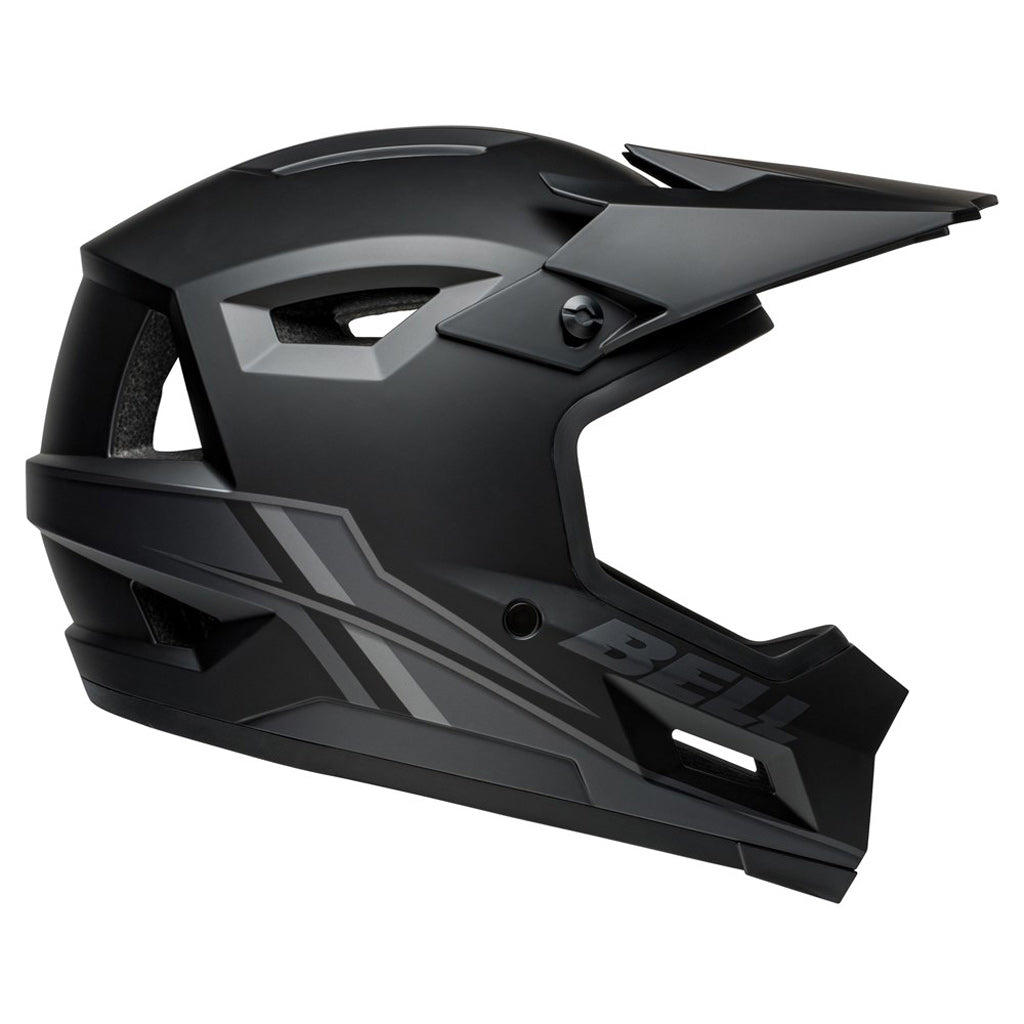 A Bell Sanction 2 DLX MIPS Alpine Matte Black helmet with ventilation on a white background.