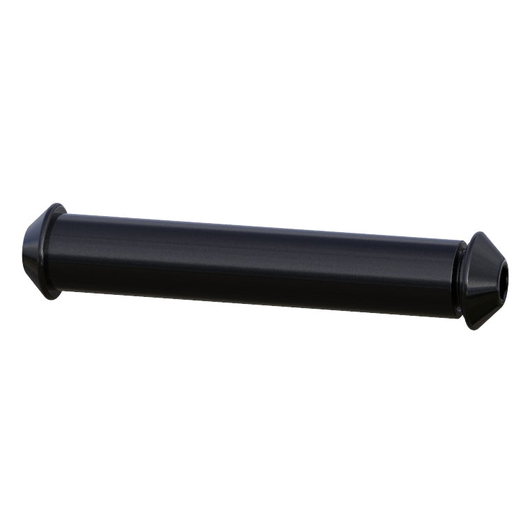 A black tube featuring the Onyx Thru Bolt (15mm x 129mm) system on a white background.
