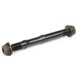 A black metal object with a nut, featuring a BSD Revolution Hub Female Axle and 14mm dropouts.