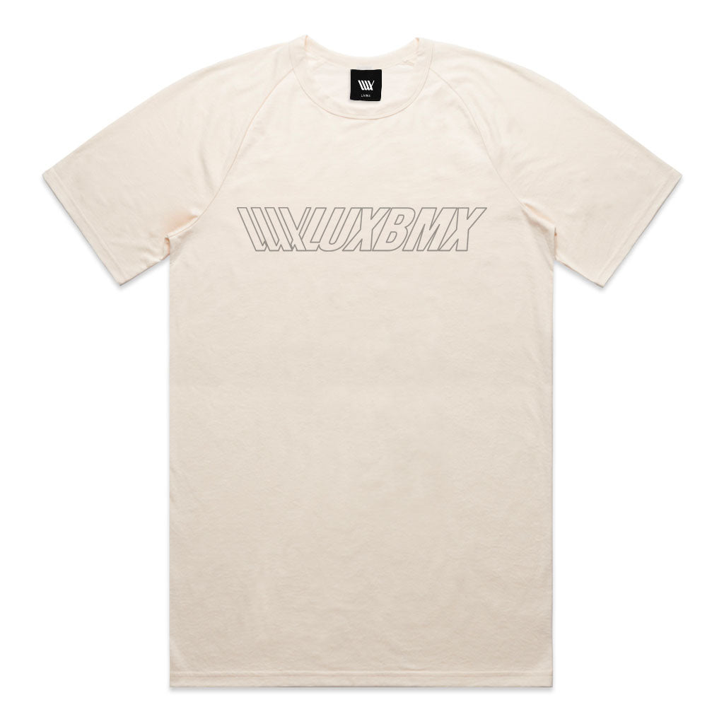 An LUXBMX Bike Athletics T-Shirt - Ecru with the word 'innumix' on it.