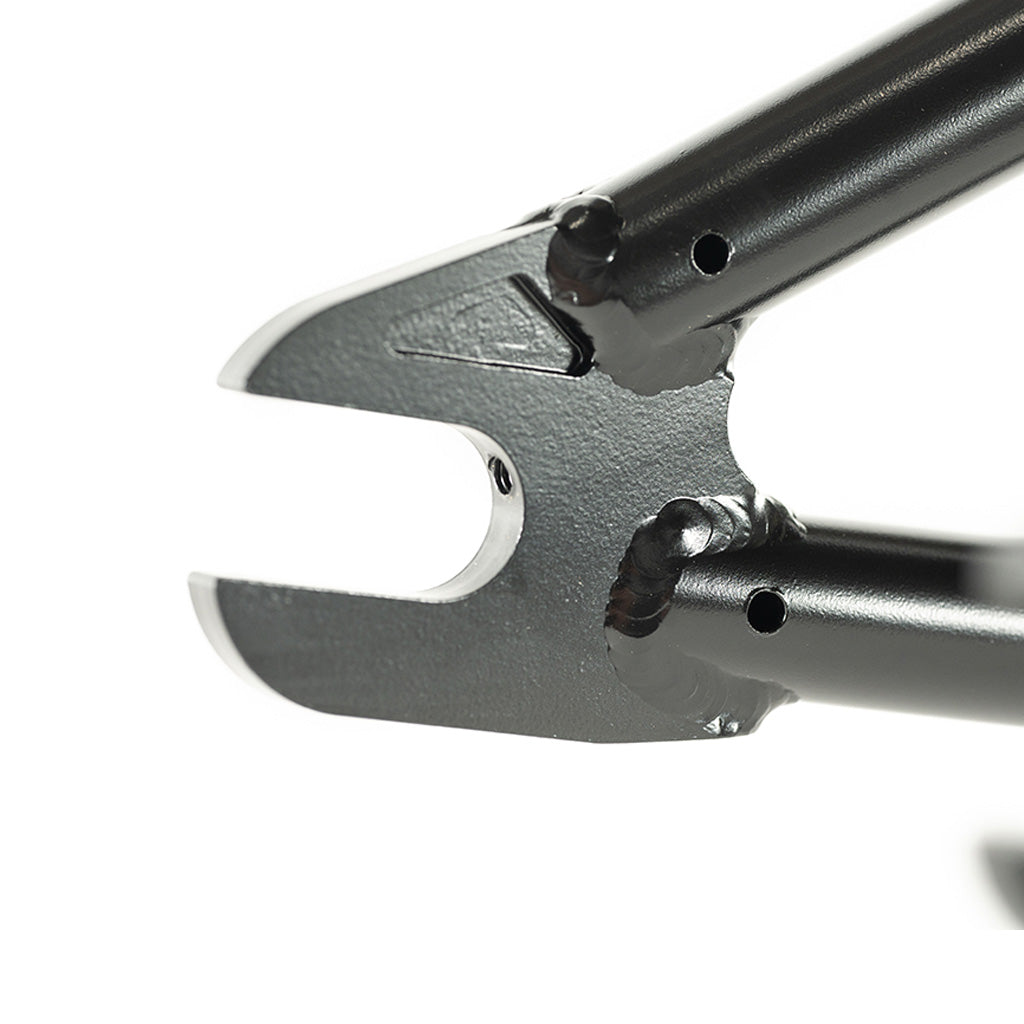 A close up image of a bike frame with a black handlebar clamp from the Colony 2024 Sweet Tooth Frame.