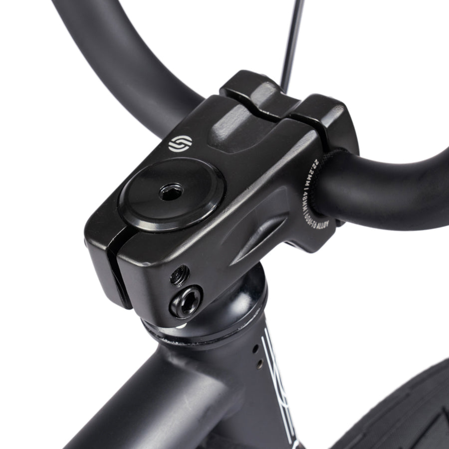 A close up of the handlebar on a Wethepeople Nova 20 Inch BMX Bike.