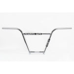 The Cult Heaven's Gate 4pc Bars are silver chromoly BMX handlebars featuring a crossbar pad labeled "HEAVEN'S GATE," inspired by the Brandon Begin signature series and shown on a clean white background.
