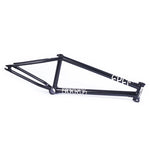 The cult-dehart-frame BMX frame, Chase Dehart’s signature model, is shown from the side with bold white graphics on a white background.
