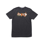 The S&M Devil Letters T-Shirt in Charcoal features a bold orange and white "bike" graphic at the center, crafted from heavyweight cotton for a classic old-school vibe.