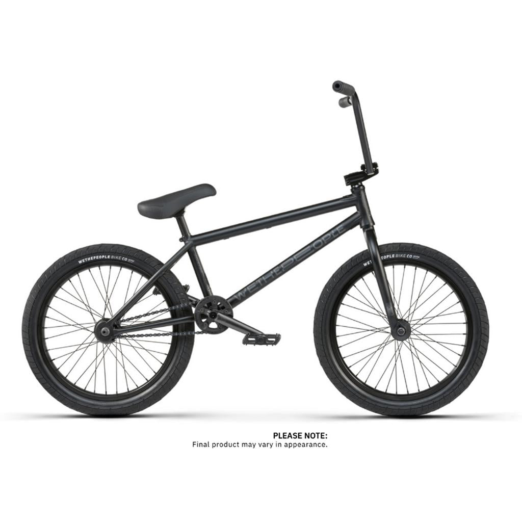The Wethepeople Reason Shift 20 Inch Bike features a chromoly frame, thin tires, handlebars, and a seat. Slight appearance variations may occur in the final product.