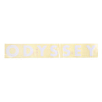 White letters spelling "ODYSSEY" are lined up on a yellow grid background, just like the Odyssey Futura Ramp Sticker decal.