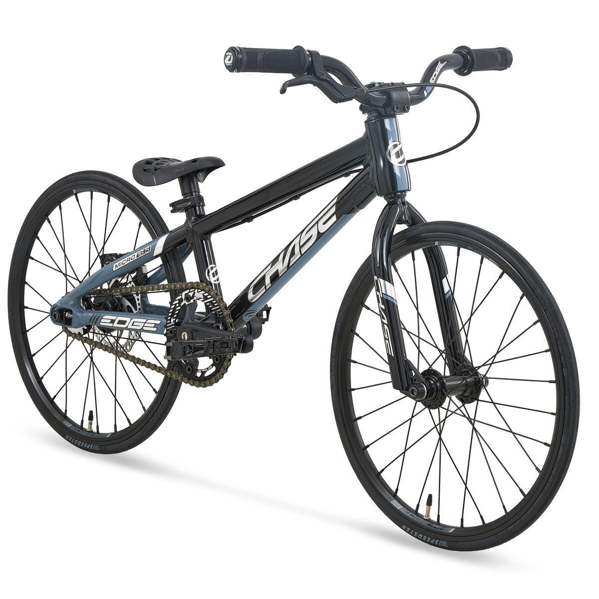 Chase Edge Micro 18 Race Bike (2027) in black, featuring a lightweight frame, flat handlebars, and thin tires, photographed on a white background.