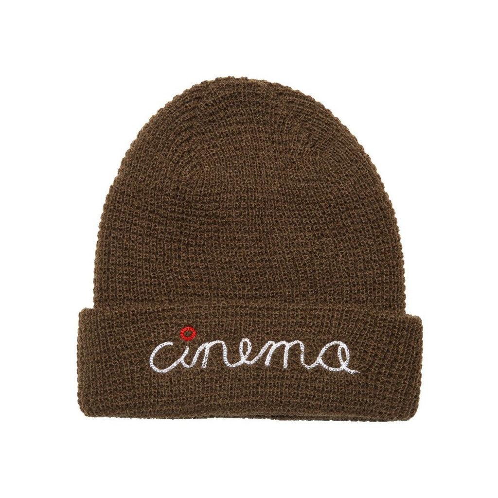 Cinema Stitch Script Waffle Beanie / Brown