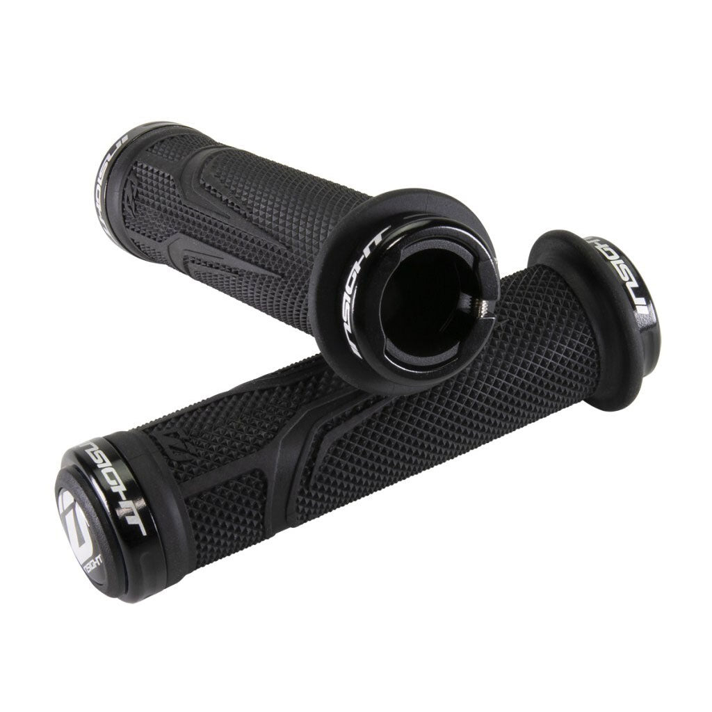 A pair of Insight C.O.G.S Lock-on Grips with an arrow pattern on a white background.