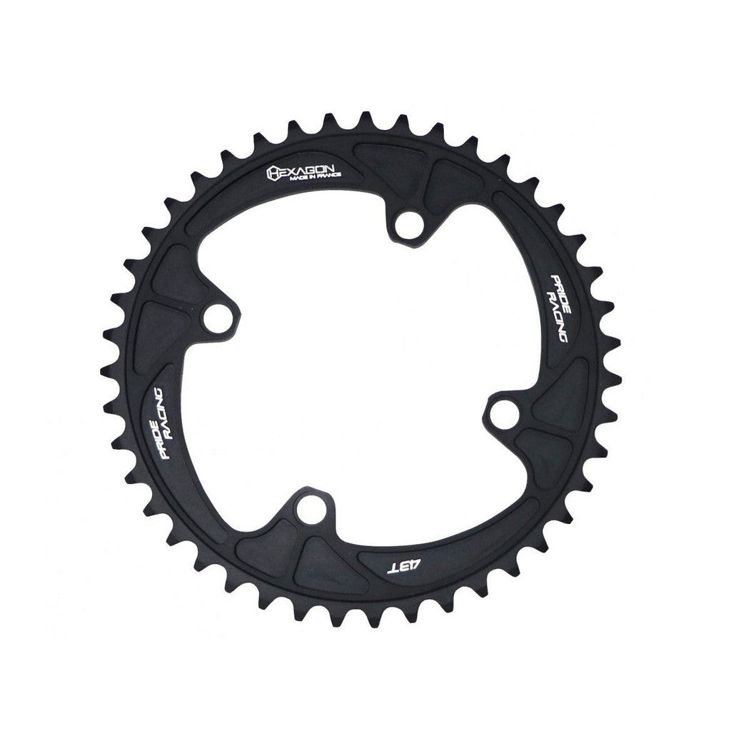 Pride Hexagon 4-Bolt Threaded Chainring  / Black  / 50