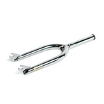 The Colony Cadet 18 Inch Forks are heat-treated CrMo BMX forks with dropouts and a straight steerer tube, displayed on a white background.