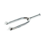 The Colony Guardian 20 Inch Forks are chrome-plated 4130 CrMo steel bicycle forks with dropouts, shown against a white background; ideal for BMX bikes.