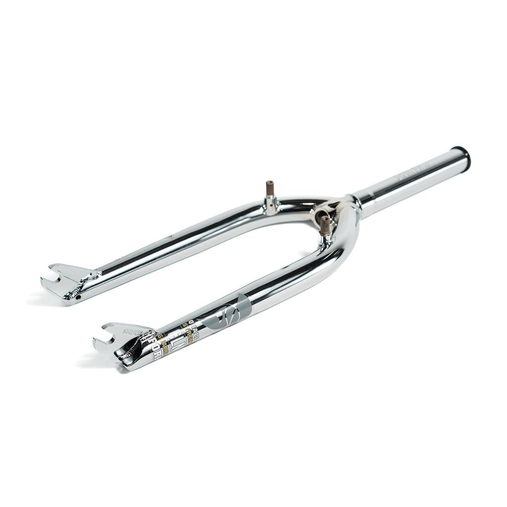 The Colony Guardian 20 Inch Forks w/ Brake Mounts, made from heat-treated CrMo with dropouts and front brake mounts, is displayed against a white background.