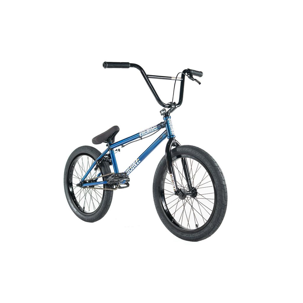 The colony-premise-bike-2020 is a blue BMX bike featuring black handlebars, seat, and tires, displayed against a plain white background.