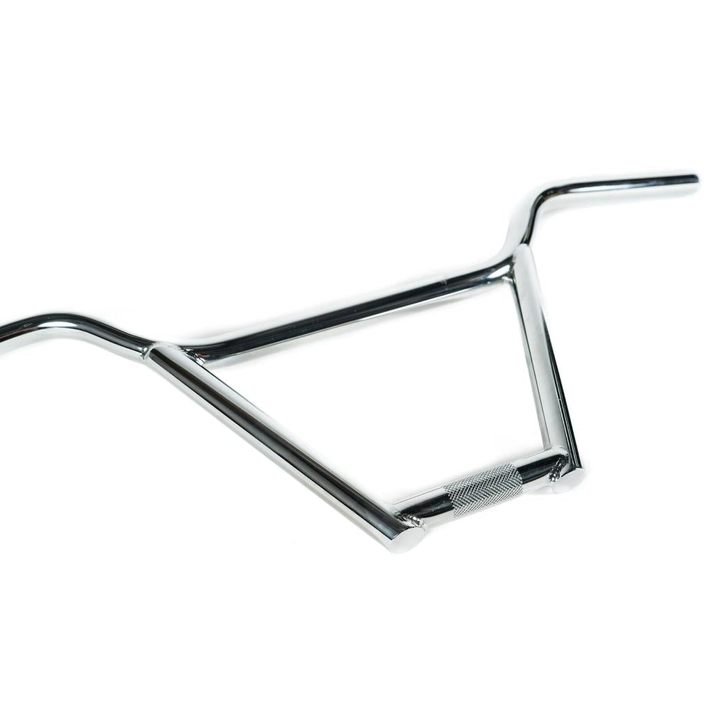The Family Lift Kit 4pce Bars are chrome-finished BMX handlebars featuring a knurled crossbar, shown against a white background.