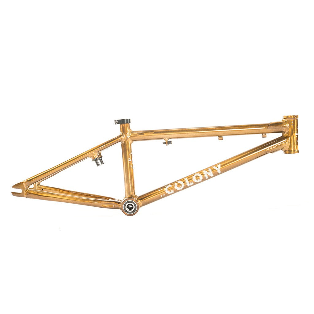 A lightweight Colony Horizon Alloy 20 Inch Frame BMX bike frame with the word Colony Horizon on it.