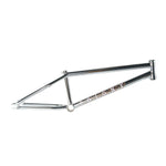 The Colony Rico 'Lite' Frame is a chrome BMX frame with full CrMo construction, built for tech park and ramp riding. "Colony" branding stands out on the lower tube, displayed against a white background.