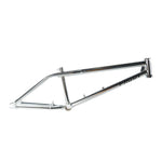 The Colony Prody Frame features a chrome finish, horizontal top tube, angled down tube, and "PRODY" branding—drawing inspiration from the classic Colony Clint Millar freestyle BMX frame design.
