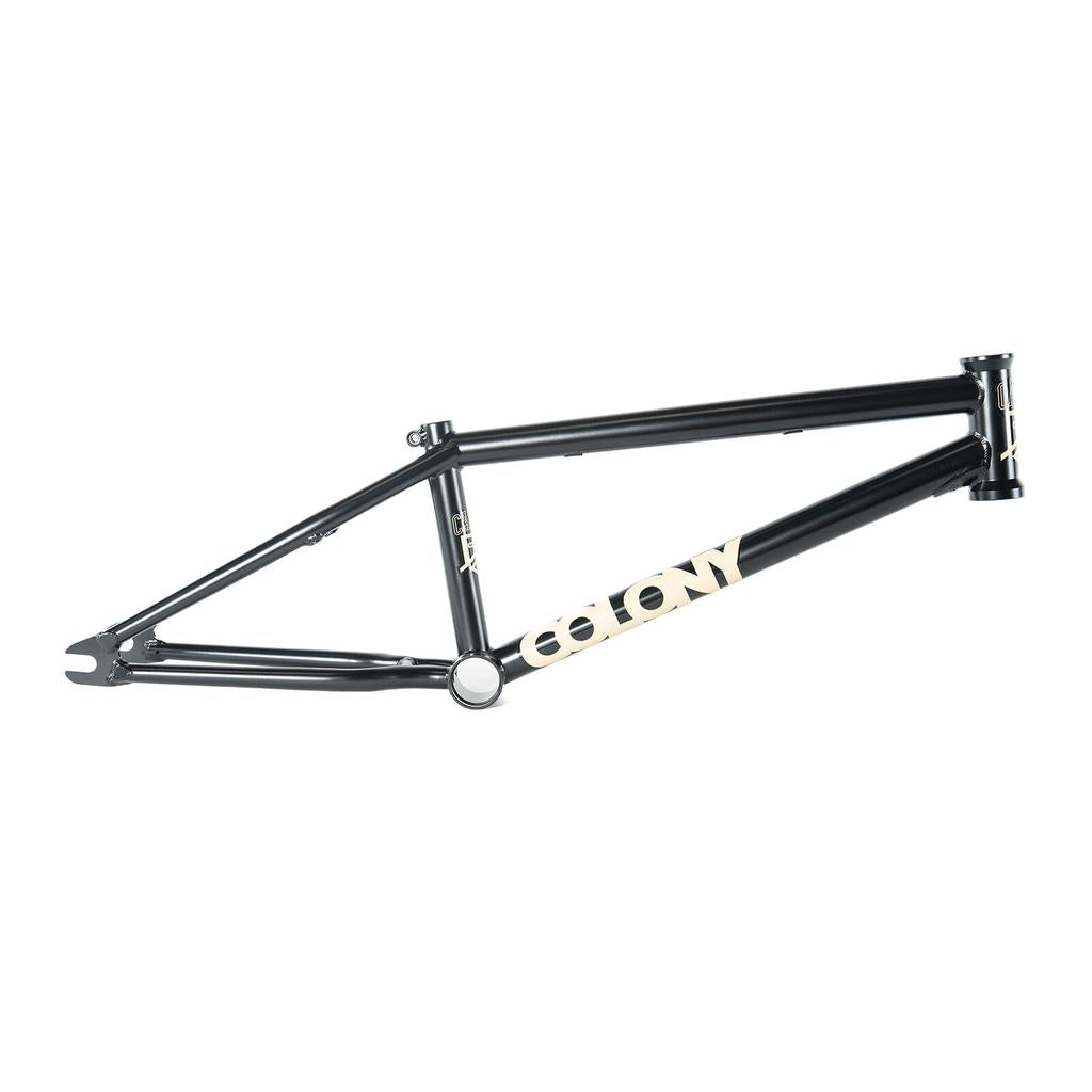 A Colony Cadet 18 Inch Frame in black chromoly with "COLONY" in large white letters on the downtube, shown against a white background.