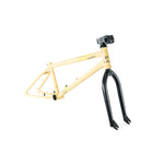 The Colony Sect Frame Kit is a limited edition beige BMX frame kit featuring black forks and a black stem, shown against a white background.
