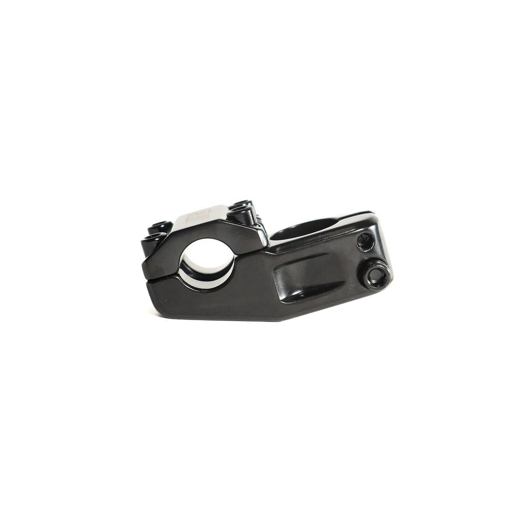 Black Family Top Load 50 Stem with handlebar clamp bolts.