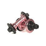 The Colony Wasp Hub Set in Rose Gold features two metallic hubs inspired by BMX design, with black bolt ends and spoke holes on a white background. High-performance sealed bearings deliver smooth, reliable riding.