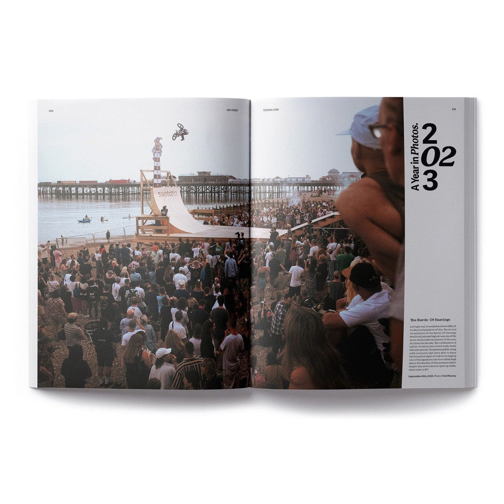 DIG Book 2023 - Photo Annual, a collector's edition photo annual magazine featuring a mesmerizing picture of a skateboarder on a ramp captured by a BMX photographer.