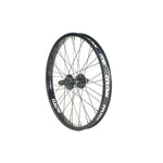 The Colony Contour X Wasp 20 Inch Rear Wheel is black with multiple spokes and white "COLONY" branding on the rim, featuring a Wasp cassette hub, displayed against a plain white background.