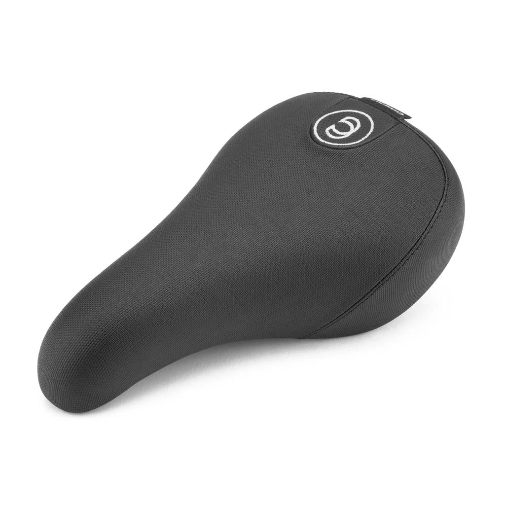 The Cinema Standard Stealth Seat features extra thick padding, a textured fabric cover, and a stitched circular logo on the back for comfort and durability.