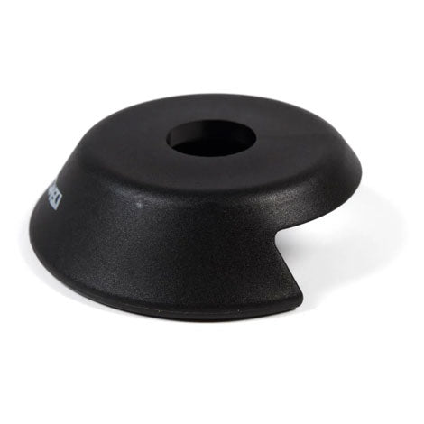 The Demolition Whistler Pro Rotar Drive Side Hub Guard is a black, circular guard with a central hole and side notch, shown against a white background.