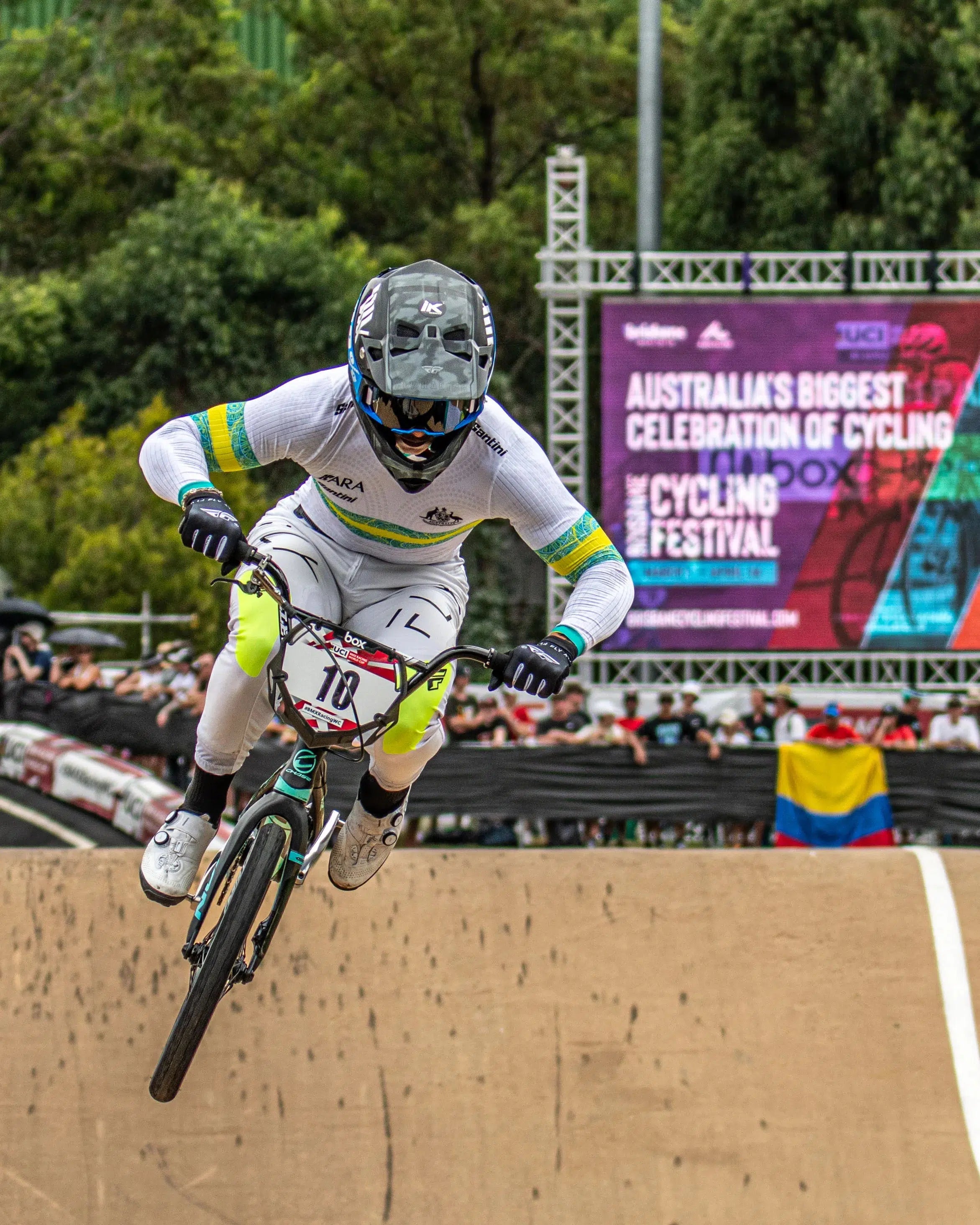 Capture the excitement of the Lake Macquarie National Series with LUXBMX Race Photo Packages—action shots featuring BMX cyclists at the May 2025 competition, complete with crowd and festival energy.
