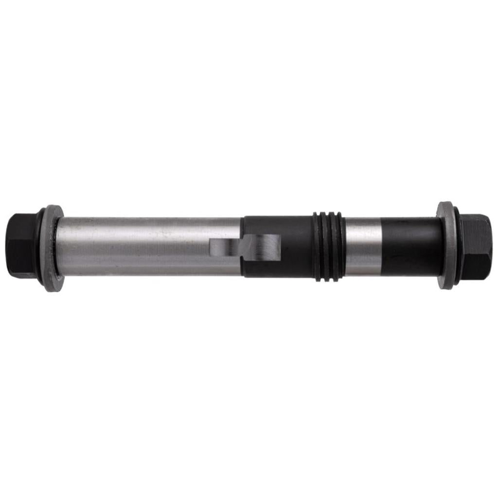 The Odyssey Clutch PRO Axle is a sealed metal axle shaft featuring 14mm hex nuts on both ends and a central groove, displayed against a white background.