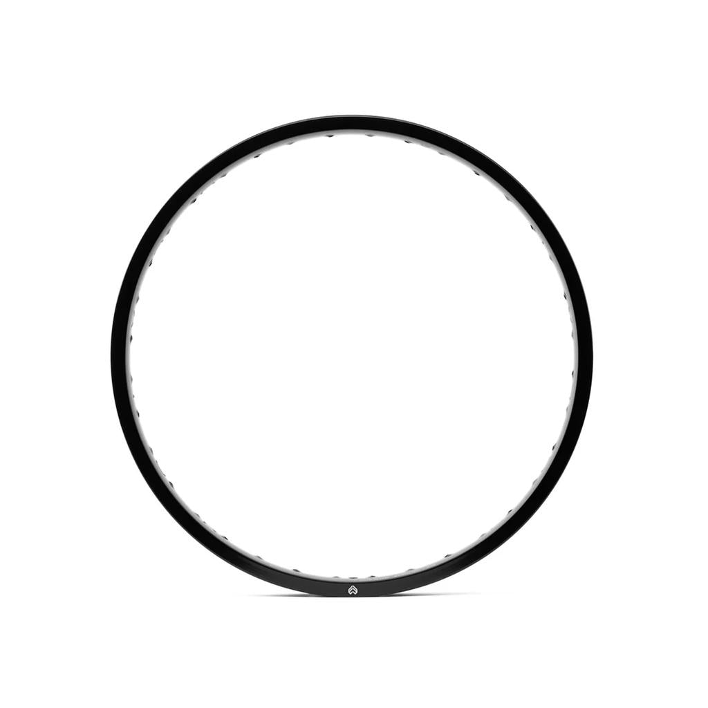 The Eclat Locator Rim is a black BMX rim with a lightweight design, displayed without spokes or tire against a white background.