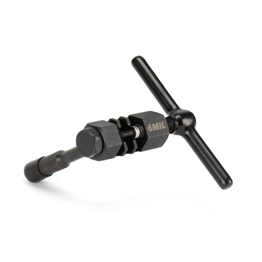 The 6MIL CB-01 Chain Breaker is a durable, reliable tool with a T-handle and adjustable screw, ideal for breaking or shortening BMX-style chains.
