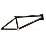 The Wethepeople ARC Frame (Murray Loubser) is shown from the side in matte black, highlighting its triangular hydroformed 4130 CrMo structure and responsive street geometry. Displayed without wheels, seat, or handlebars.