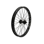 The Eclat Cortex OS X Bondi Logo Front Wheel features stainless steel spokes and a Cortex OS Front Hub, shown in black at an angle against a plain background.