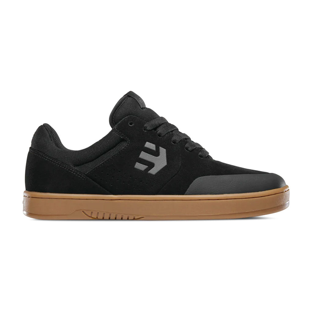 Etnies Marana Michelin Shoes - Black/Dark Grey /Gum men's skate shoe in durable black rubber material.