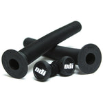 A pair of ODI Longneck XL Grips (black, 230mm) with two "odi" logo bar end plugs, displayed on a white background.