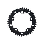 The MCS 110BCD 5 Bolt Chainring is a black metal, CNC machined BMX racing chainring with 40 teeth, multiple bolt holes, and "MCS BICYCLES - 40T" labeled at the top center.