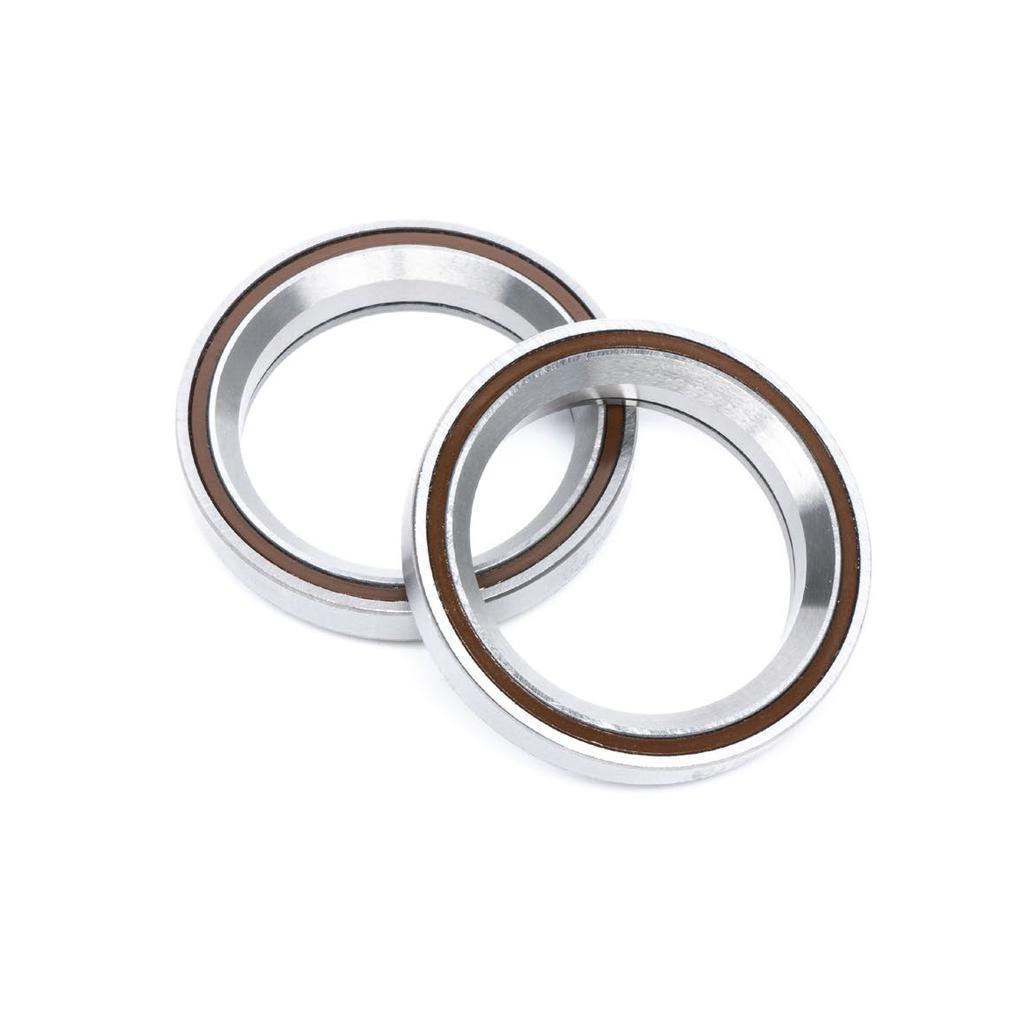 Two Salt Echo Integrated Headset Bearings, featuring brown inner rings and compatible with 45 x 45 headtubes and Campagnolo 41.8mm standards, are shown on a white background, slightly overlapping.