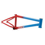 Fit AM 18 Inch Frame in red and blue with white "FATBIRDS" logo on the lower tube, park/freestyle geometry, displayed against a white background.