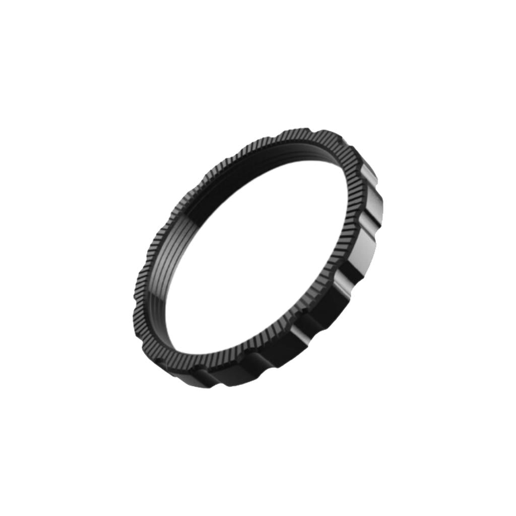 The Arise Echo Cassette Lockring is a black, ridged metal ring with a threaded inner surface, shown against a white background.