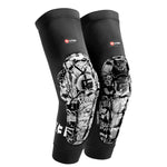 The G-Form Pro-X3 Elbow Guard in black includes a graphic design and logo, SmartFlex pads for superior impact protection, and offers a convenient slip-on style.