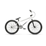 The Wethepeople Atlas 24 Inch Bike is shown in profile on a plain white background. It features a white frame, black tires, seat, and handlebars, as well as Odyssey R32 forks.
