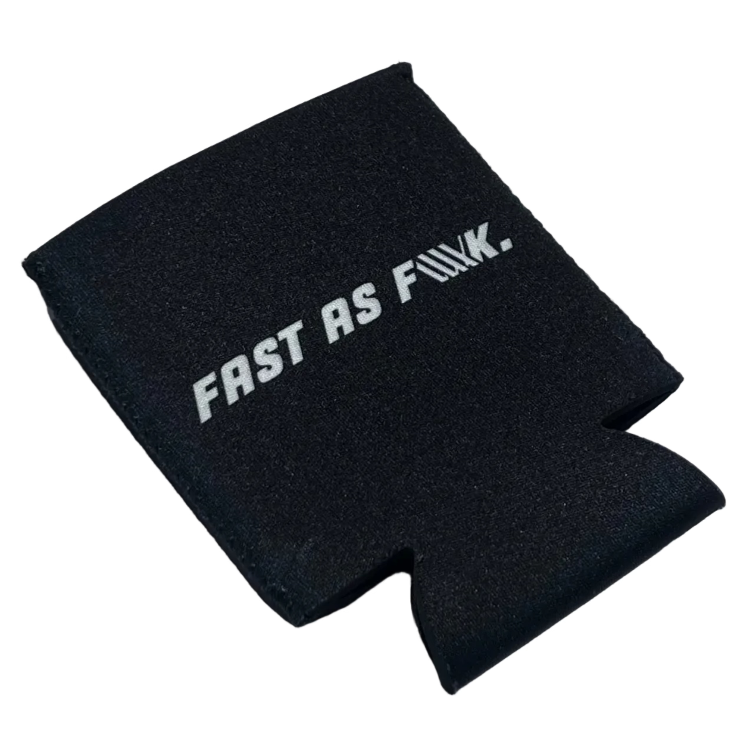 Keep your drink cold and your style bold with the LUXBMX Stubby Cooler / Fast As F-LUX—a black insulator featuring "FAST AS F-LUX" in bold white letters.