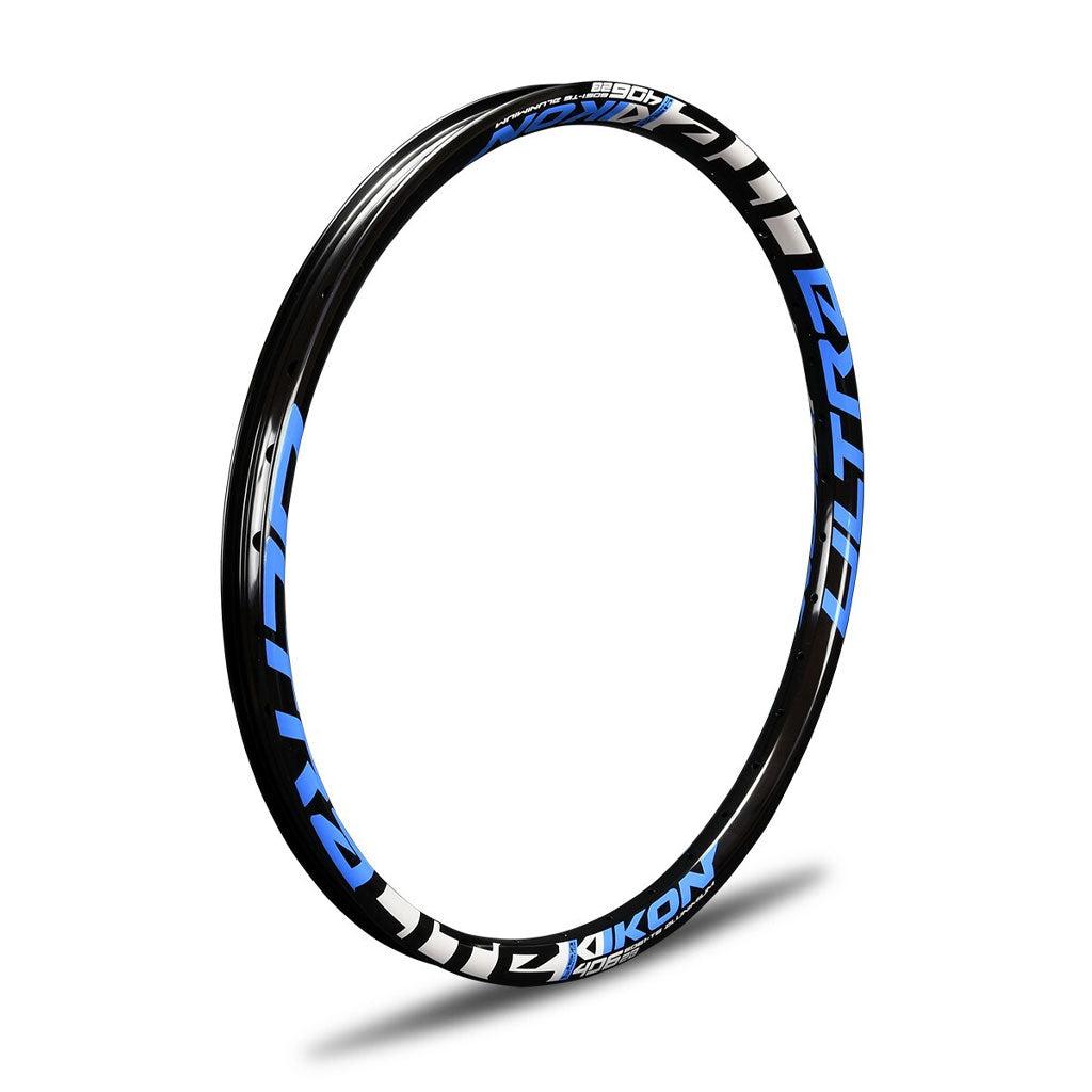 - A black and blue IKON ALLOY RIM (20 x 1.75 Non-BRAKE).