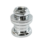 Close-up of a shiny Tange AW-27 Threaded 1 Inch BMX Push In Headset—an iconic component for securing your bike’s fork to the frame, ideal for any Old School BMX build.