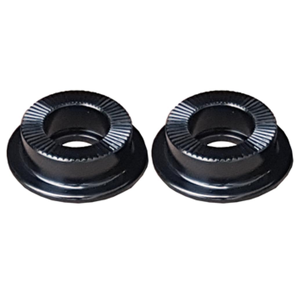 Two black Eclat Cortex/Dynamic/Seismic Front Cone Set metal washers with ridged inner edges are shown side by side on a white background.