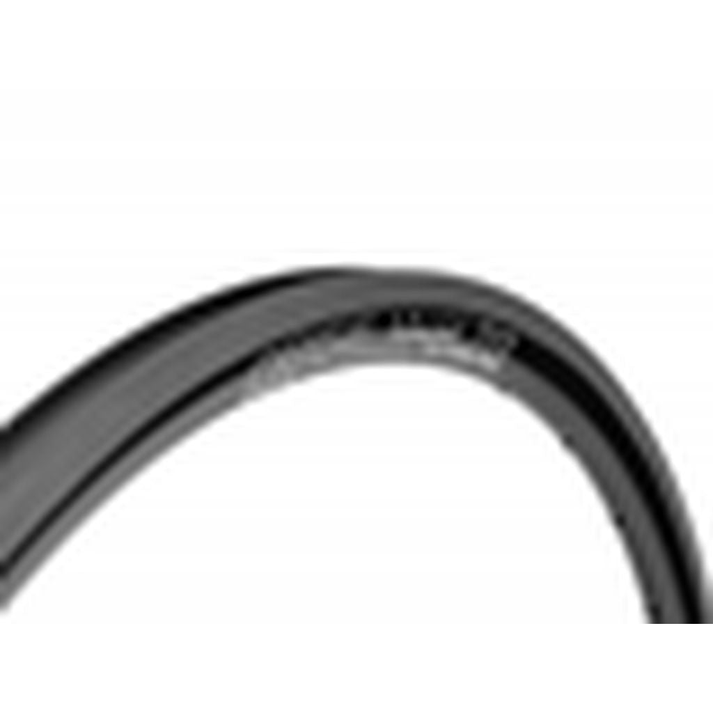 Close-up of a black bicycle tire with "Schwalbe Marathon" on the sidewall, featuring the Arise Solar Junior Rim (Rear), which is crafted to enhance braking performance.